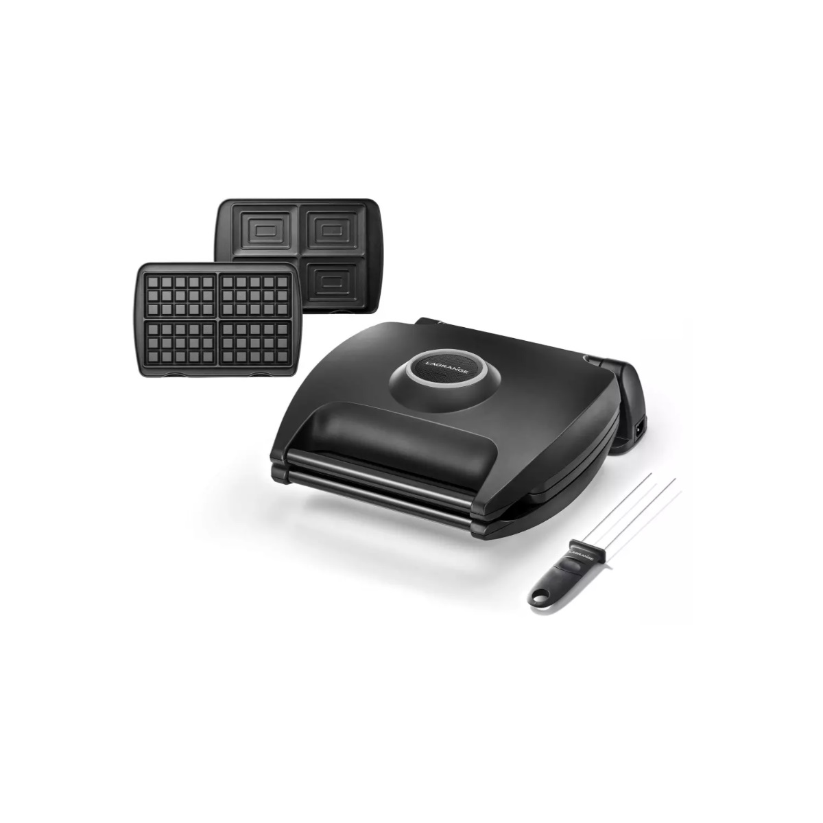 LAGRANGE - Gaufrier 2 plaques 1700w noir - 089006