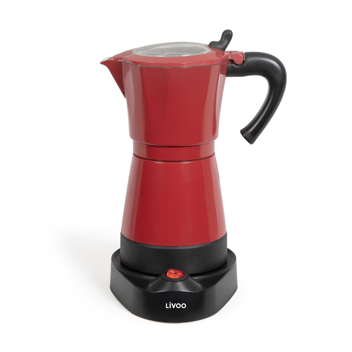 LIVOO - Cafetière italienne électrique 6 tasses rouge - DOD117RC