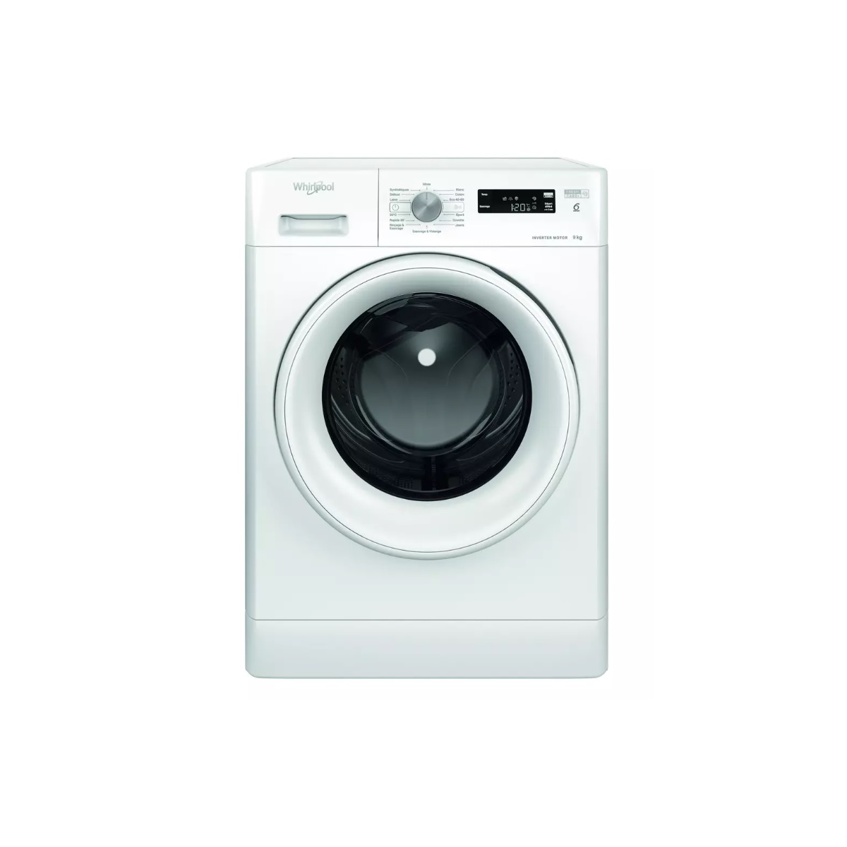 WHIRLPOOL - Lave-linge hublot 9kg 1200 tours/min blanc - FFSPL9269WFR 6ème sens