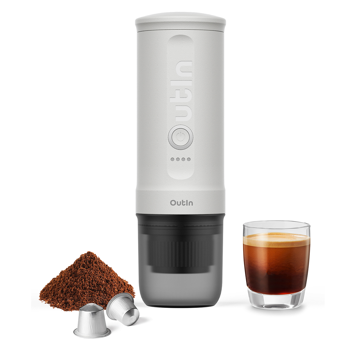 OUTIN - Machine à expresso portable perle blanche - OTEM-01-PW nano