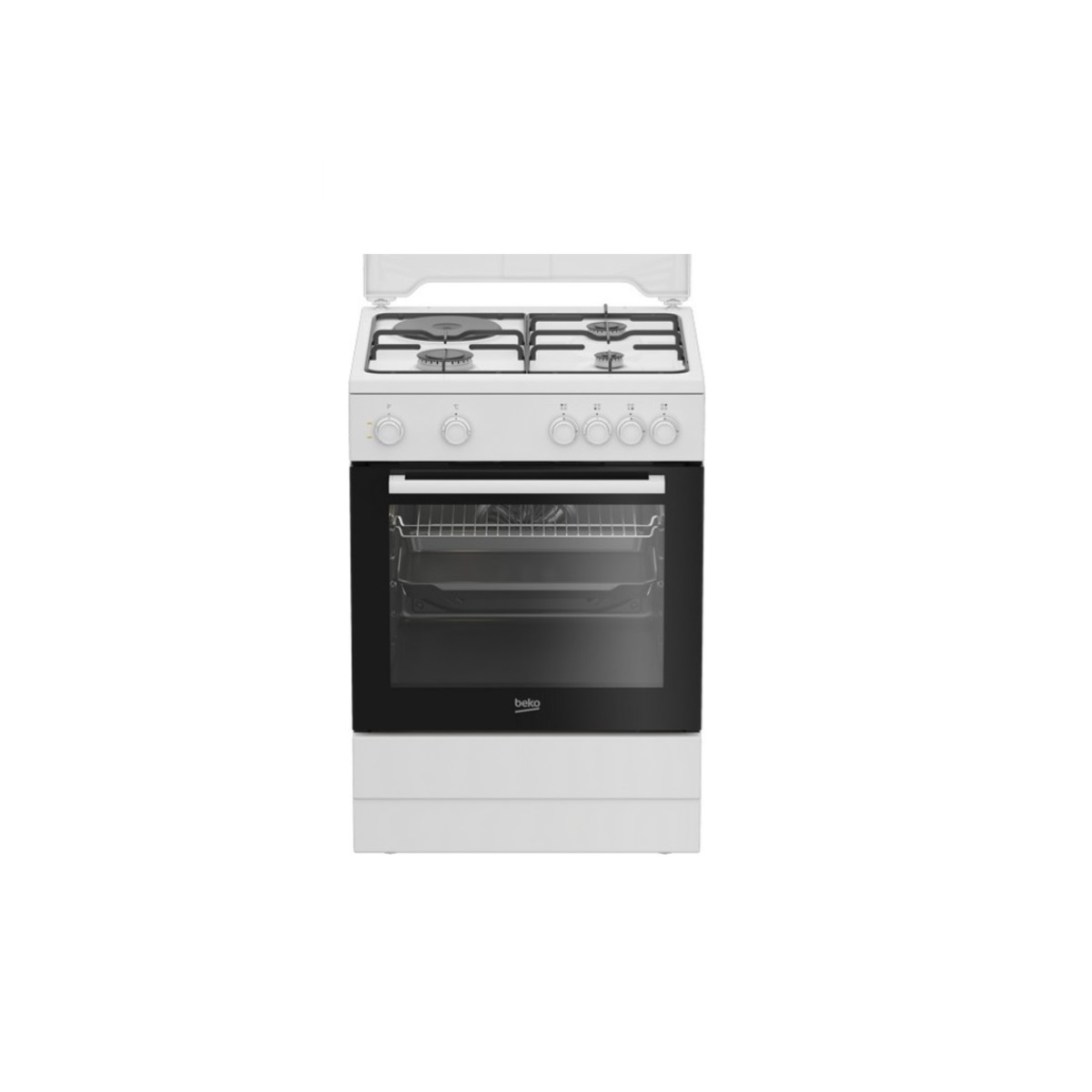 BEKO - Cuisinière mixte 73l 4 feux blanc - FBS63121WD