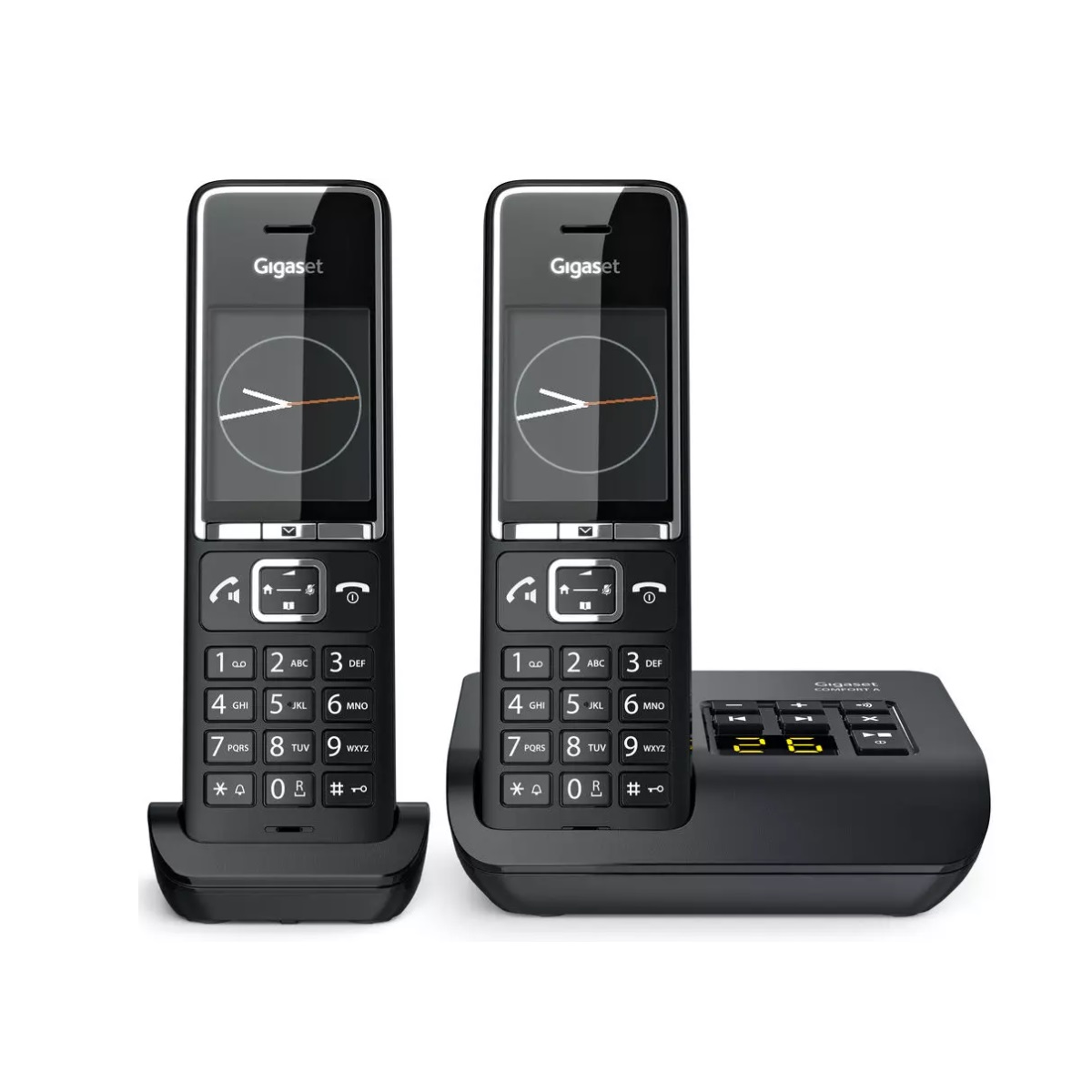 GIGASET - Téléphone sans fil duo dect avec répondeur noir/argent - COMFORT-550A-DUO-BLK