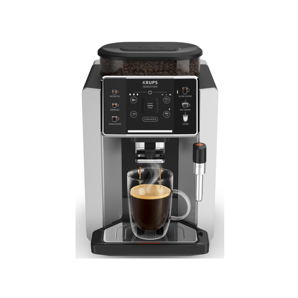 KRUPS - Robot café 15 bars gris/noir - EA910E10