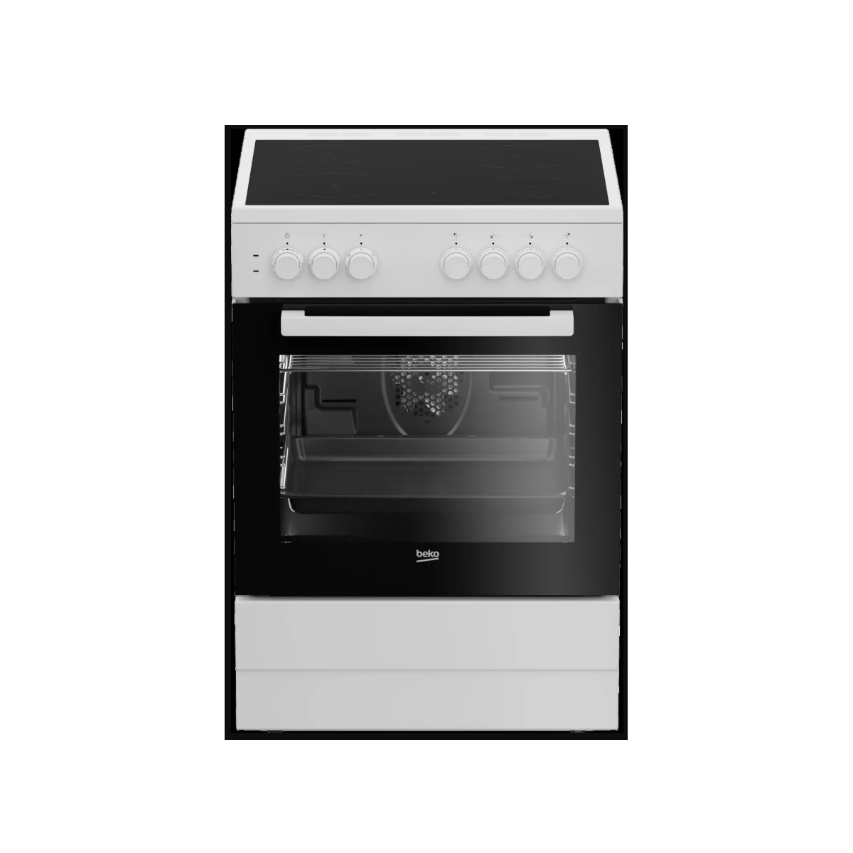 BEKO - Cuisinière vitrocéramique 72l 4 feux blanc - CUV6710B