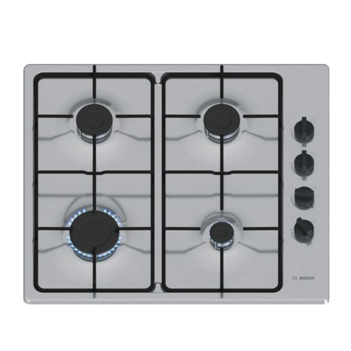 BOSCH - Table de cuison gaz 60cm 7500w 4 feux inox - PBP6B5K80 série 2