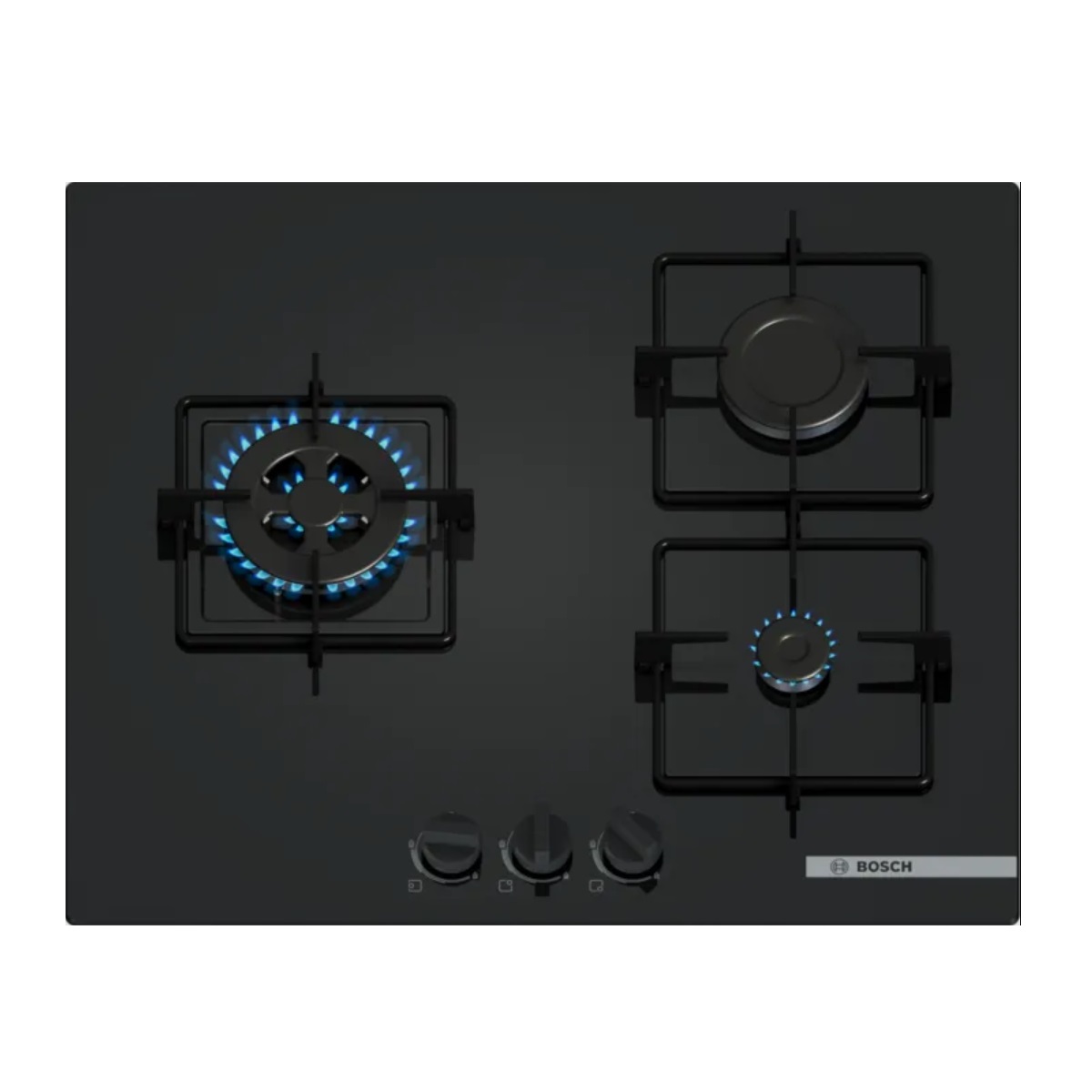 BOSCH - Table de cuisson gaz 60cm 3 feux 7300w - PNC6B6K30 série 4