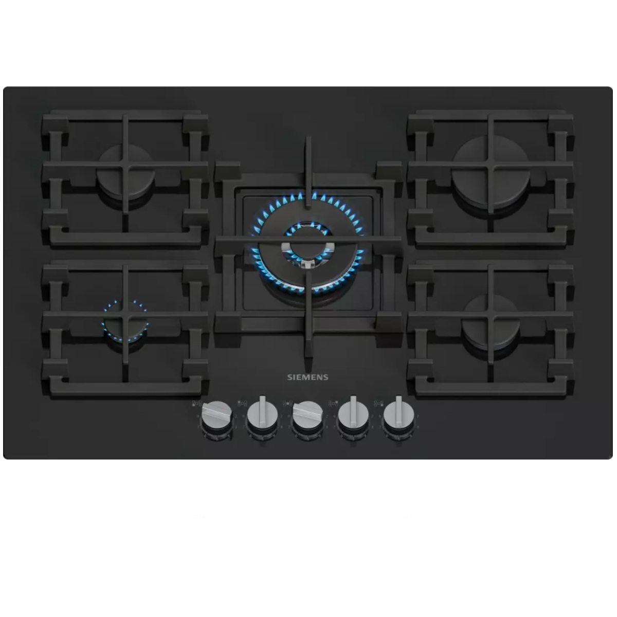 SIEMENS - Table de cuisson gaz 75cm 5 feux 11500w noir - EP7A6QI40 iq500