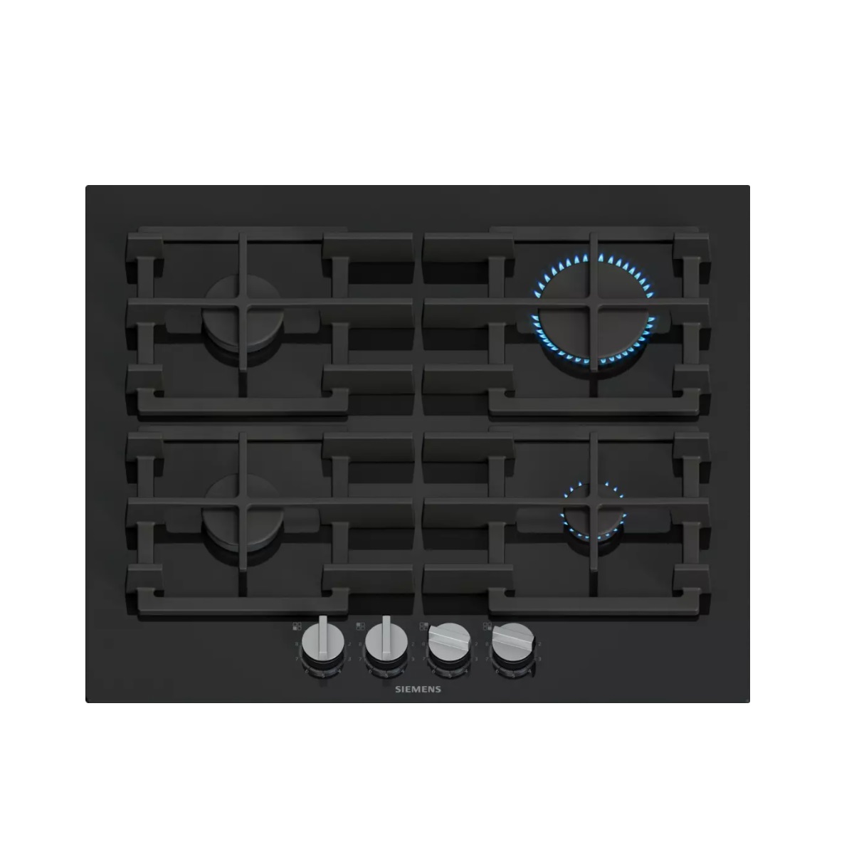 EP6A6PI40 - SIEMENS - Plaque de cuisson gaz 60cm 4 feux 8000w noir iq500