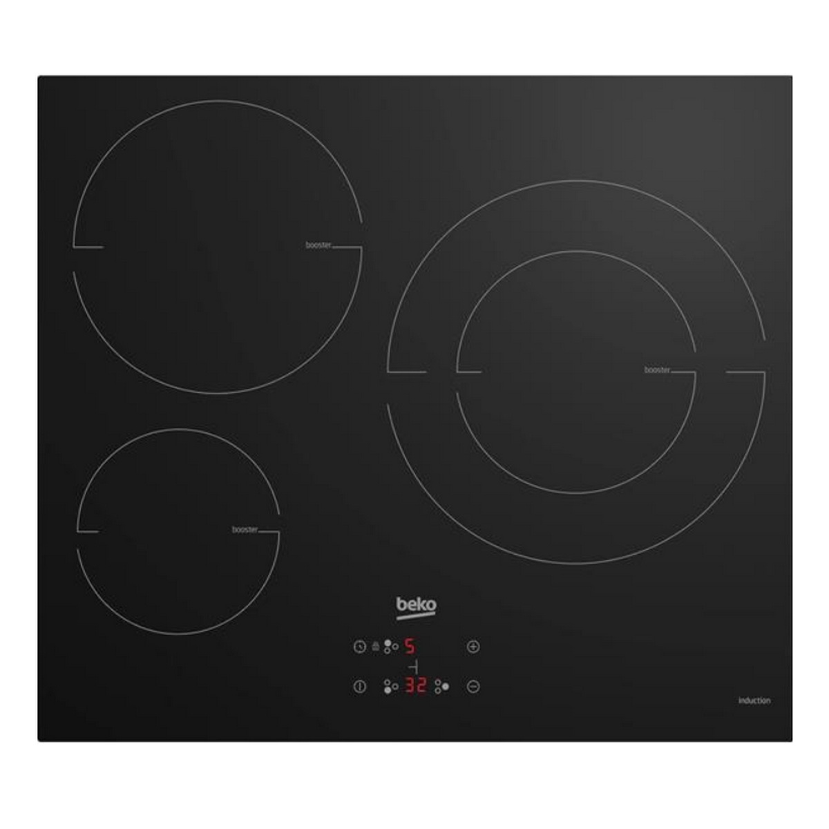HII63402MT - BEKO - Table de cuisson induction 60cm 3 feux 7200w noir