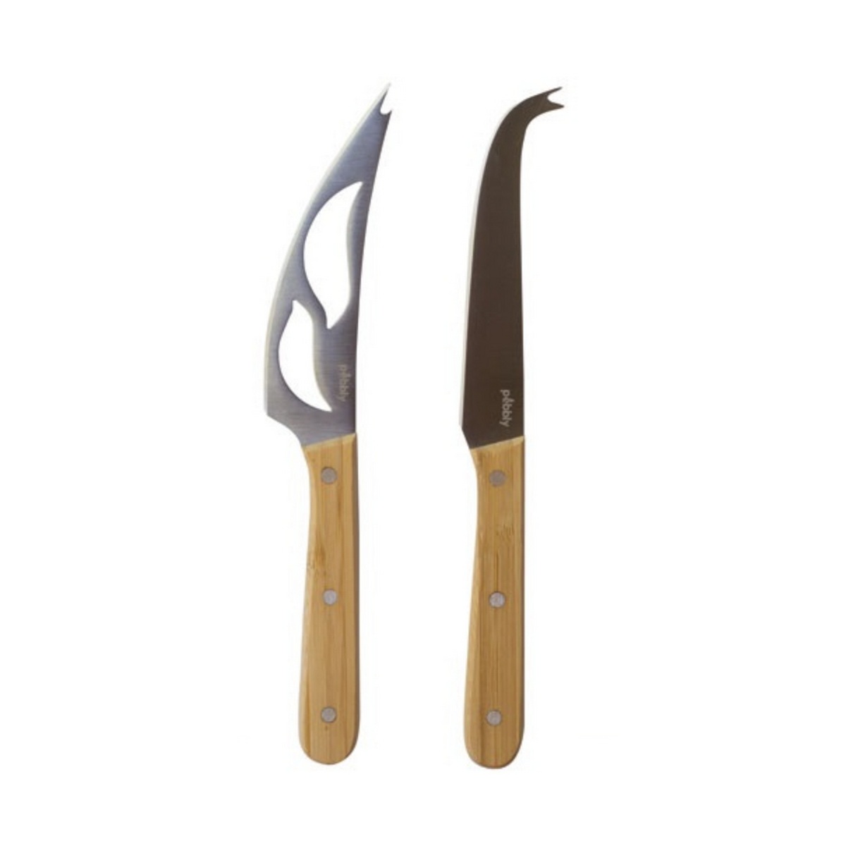 NBA201 - PEBBLY - Set de 2 couteaux à fromage