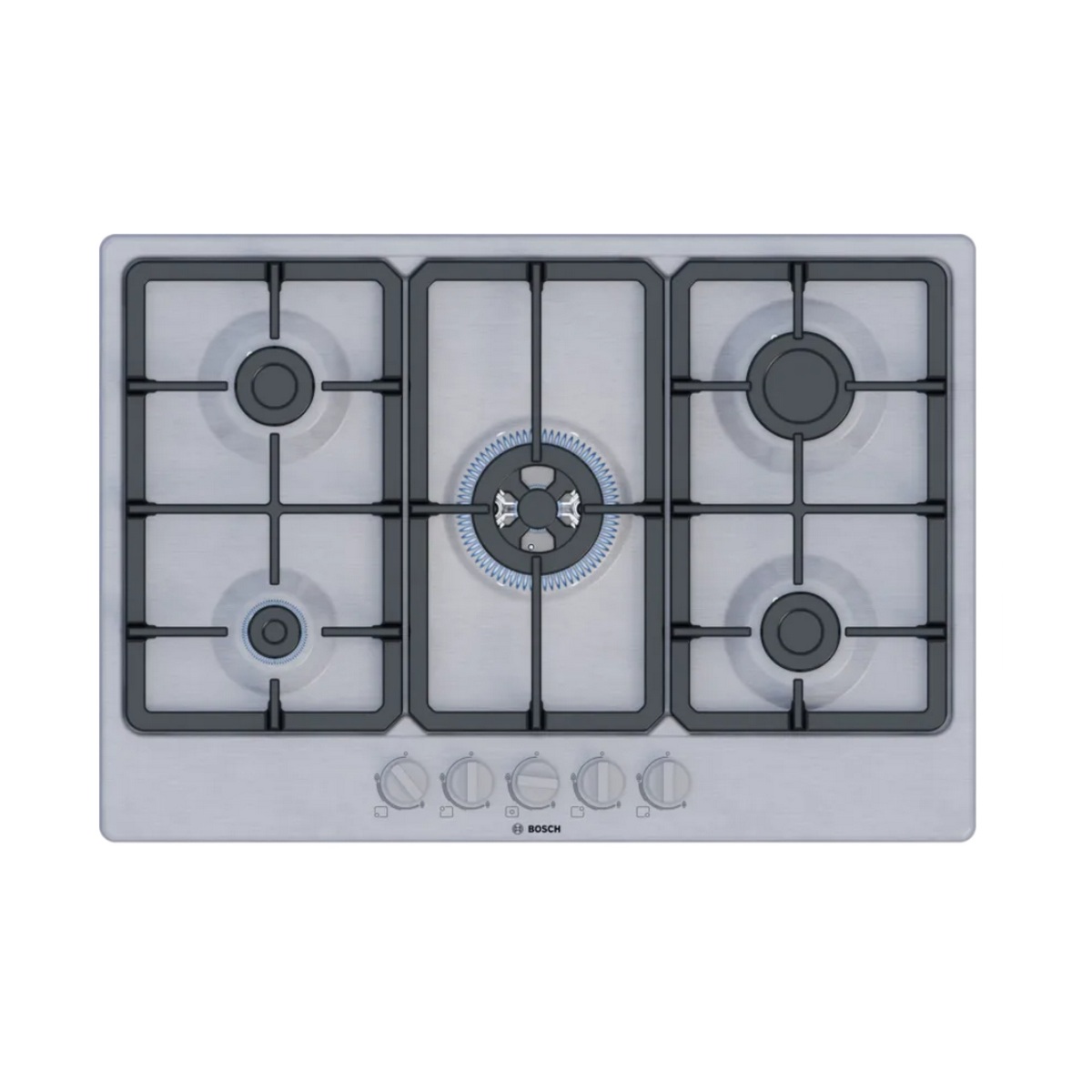 PGQ7B5K90 - BOSCH - Table de cuisson gaz 75cm 5 feux 10800w noir série 4