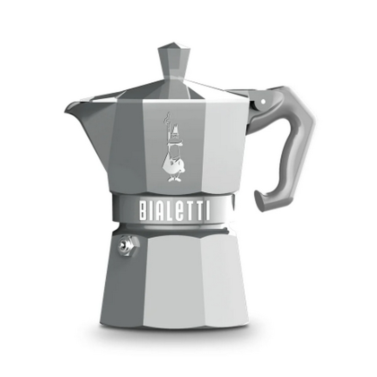 0009076 - BIALETTI - Cafetière italienne 6 tasses gris argenté moka exclusive octogonal