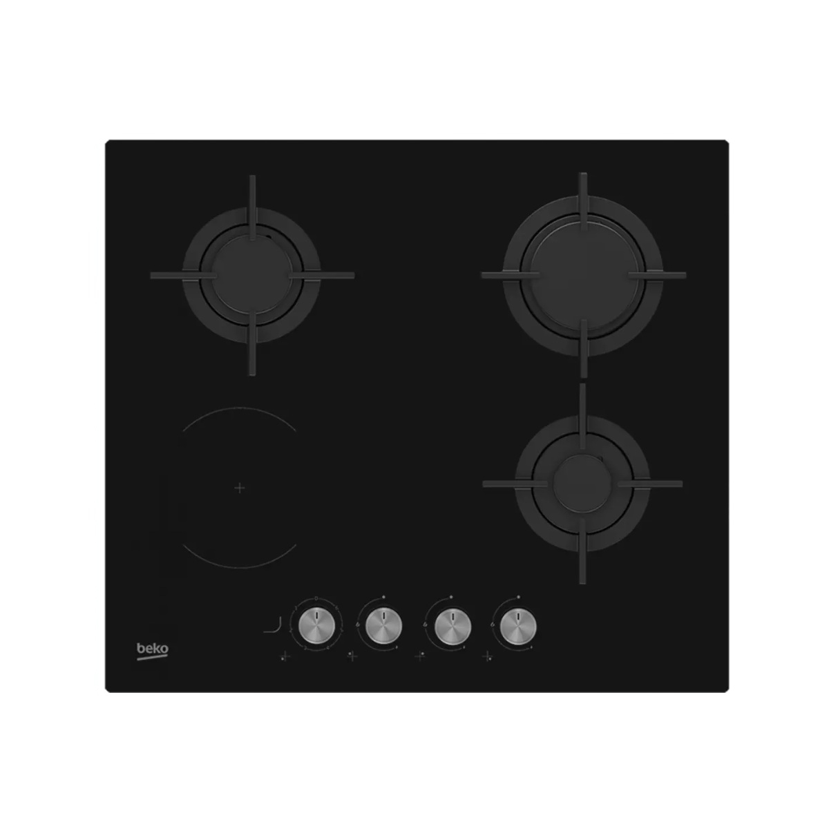 HILM64222SV - BEKO - Table de cuisson mixte 60cm 4 feux 1200w noir