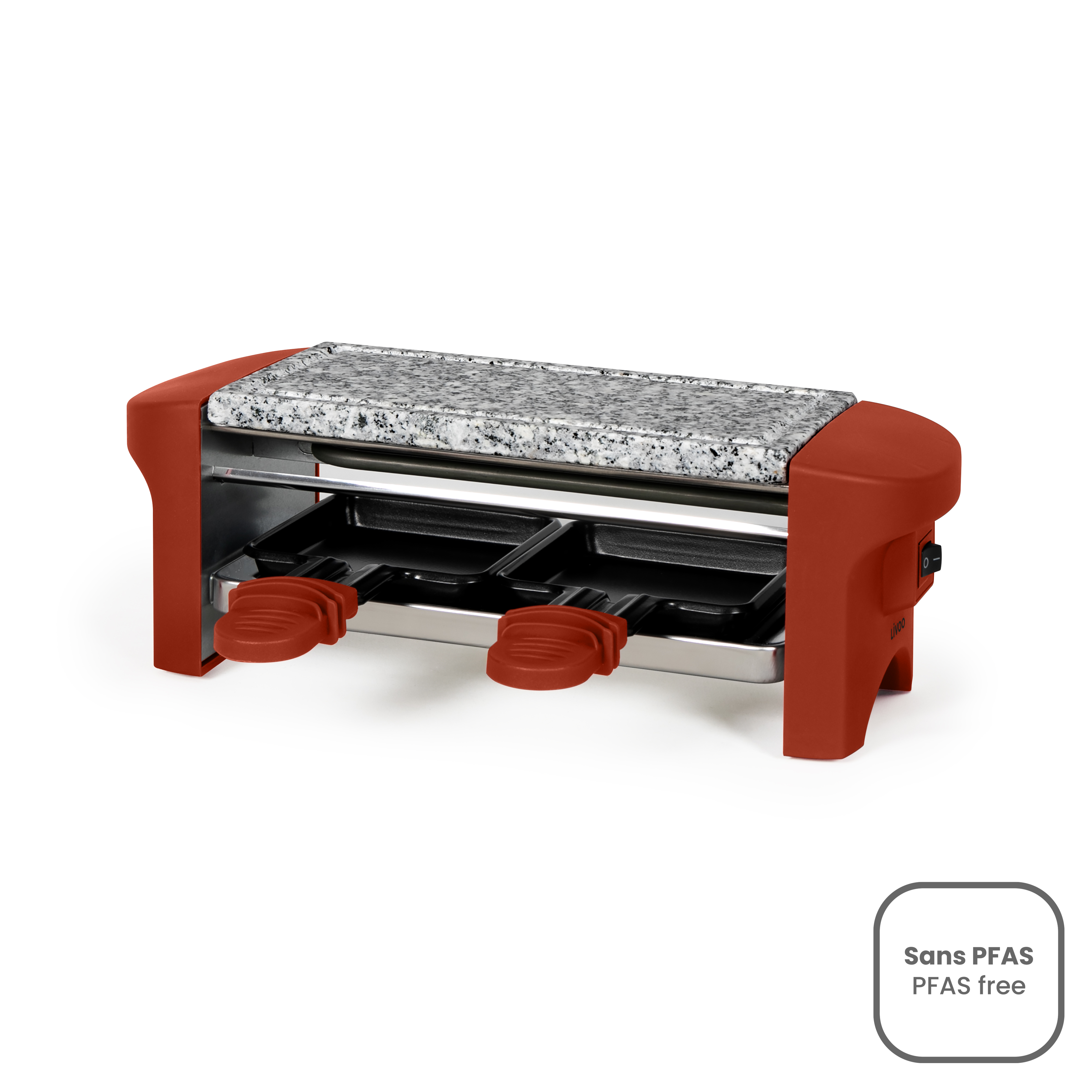 DOC156RO - LIVOO - Appareil à raclette 2 personnes 350w rouge