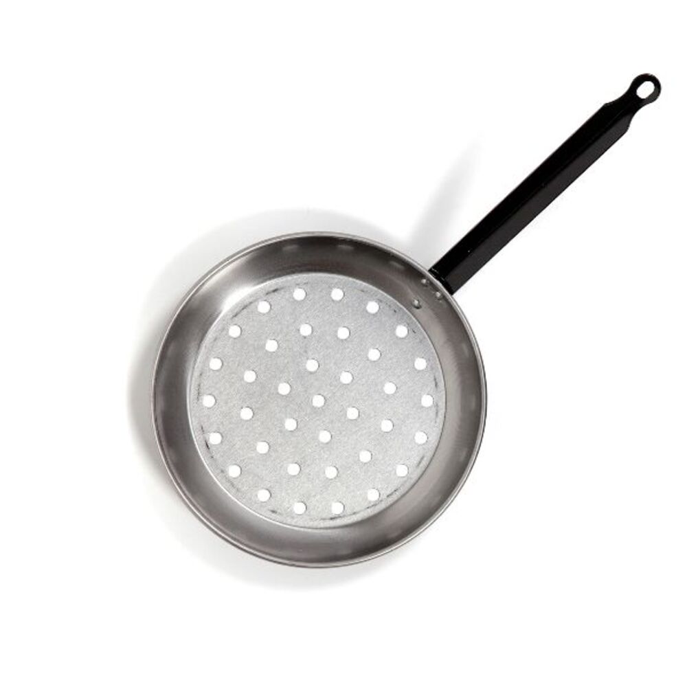 1028 - VAELLO CAMPOS - Poêle à marrons 28 cm queue courte la valenciana