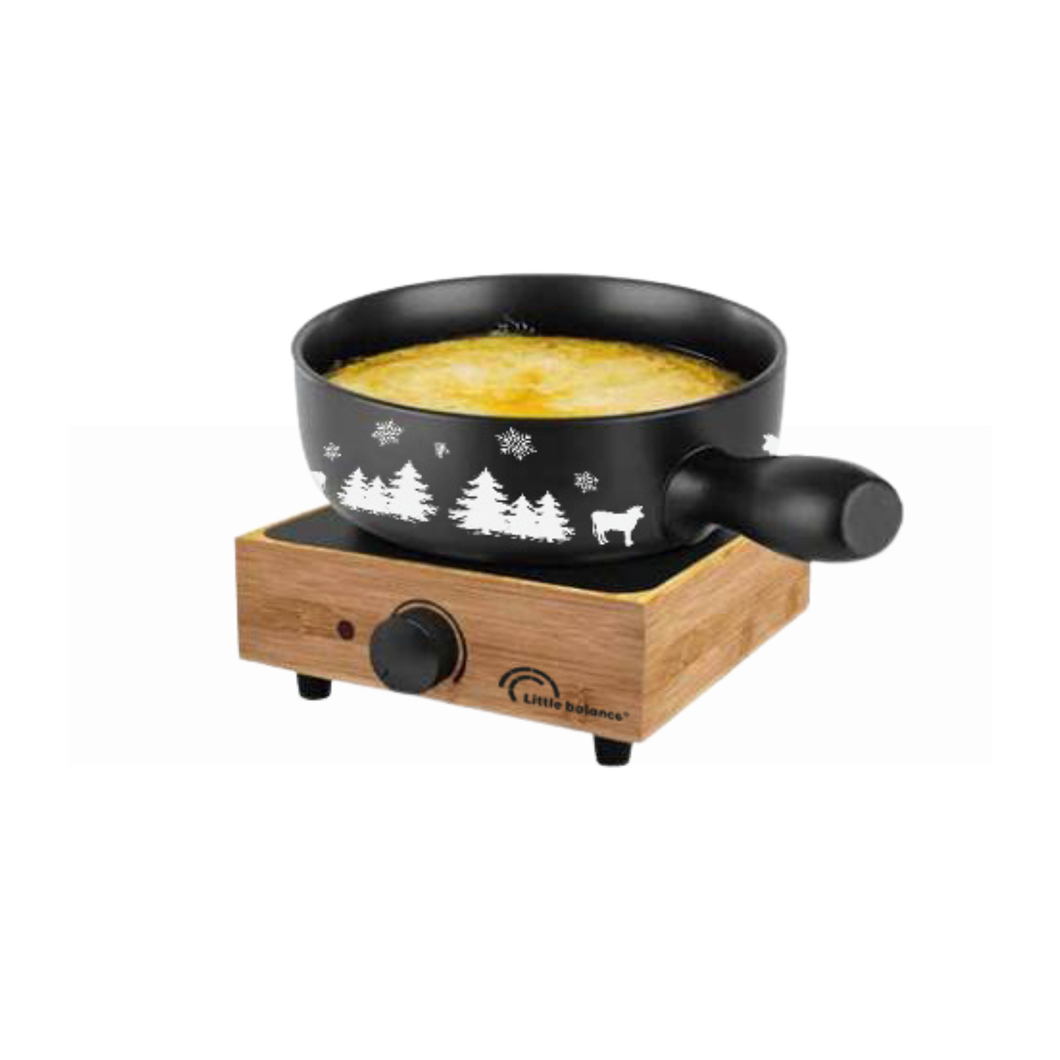 8966 - LITTLE BALANCE - Service à fondue 8 personnes bois little fondue meuuuh