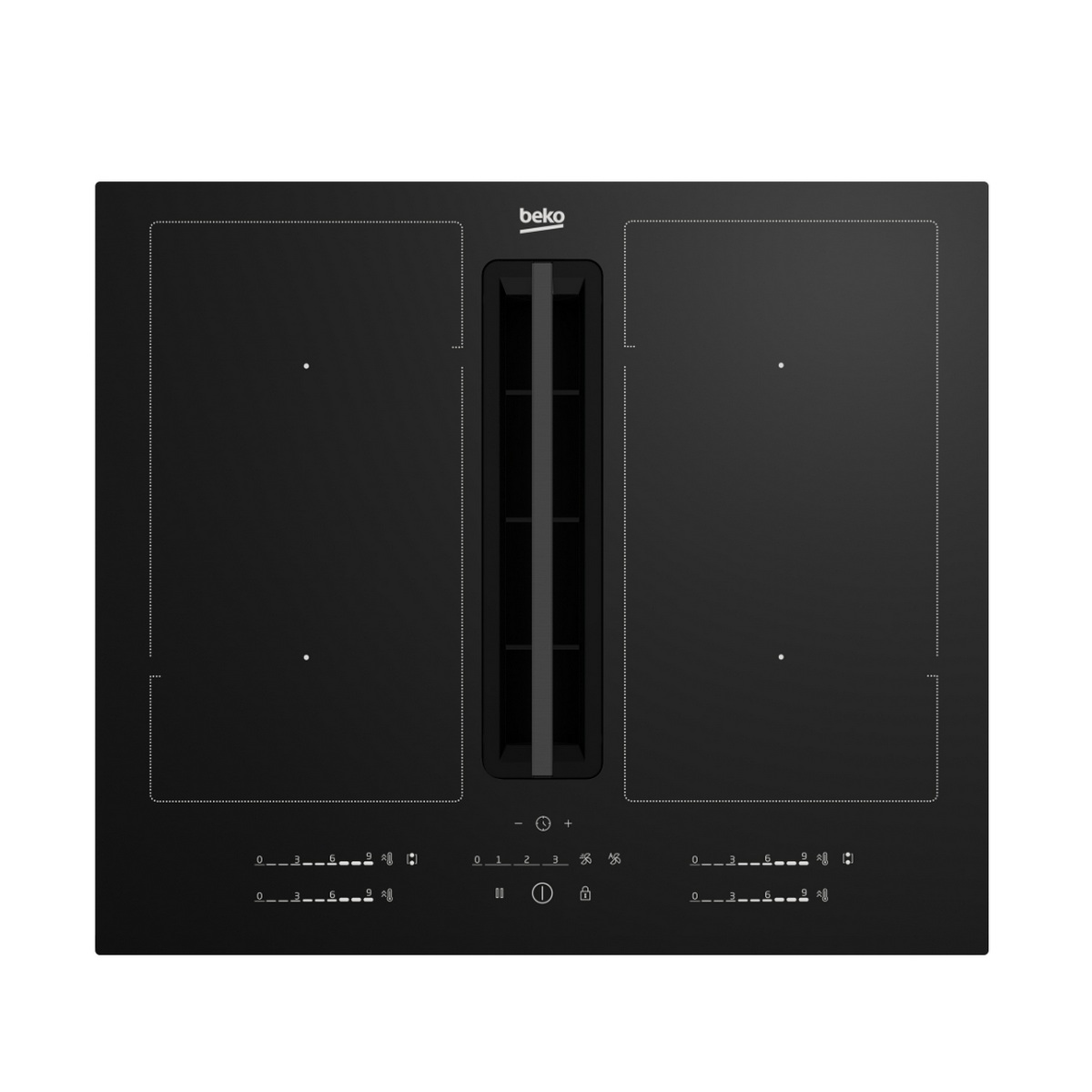 HIXI64701UP - BEKO - Table de cuisson aspirante induction 4 feux 7400w noir bpro 700