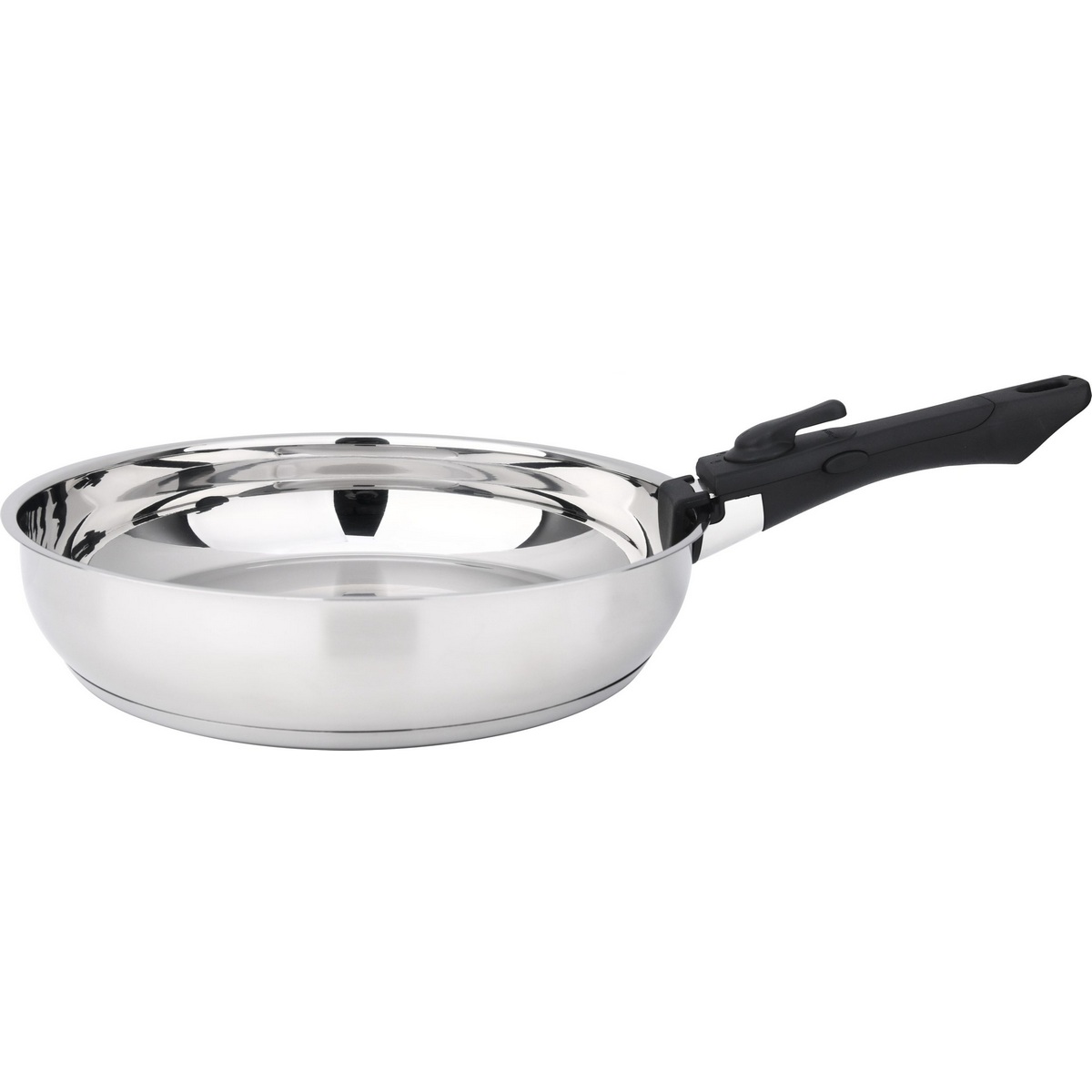 341960 - BAUMALU - Lot de 2 poêles inox 24 et 28 cm + poignée comete