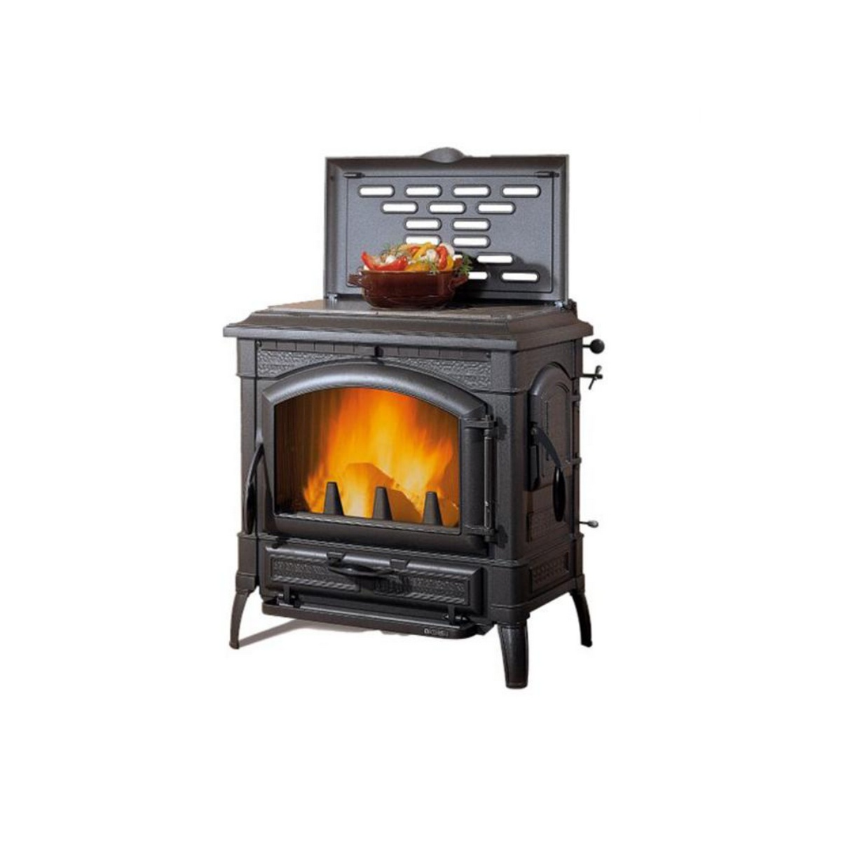 ISOTTACCLEAN - NORDICA EXTRAFLAME - Poêle à bois fonte 4.9kw noir antracite vintage