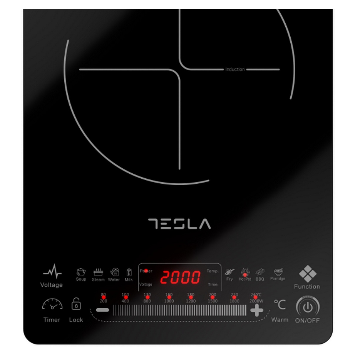 IC400B - TESLA - Table de cuisson induction 1 feux 2000w