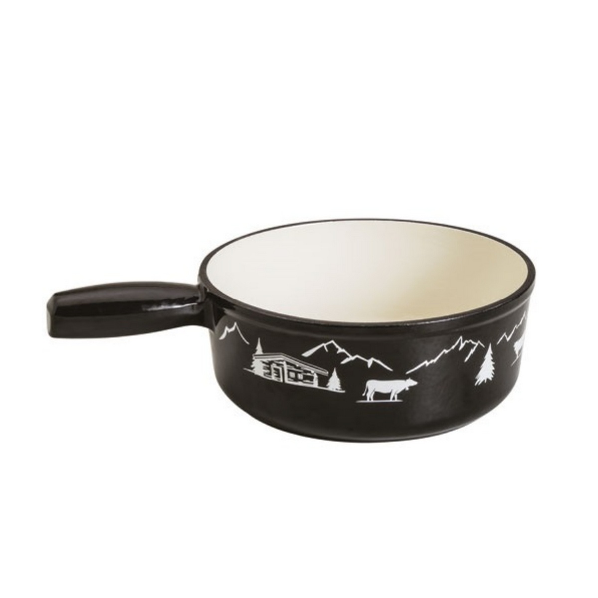 3008189BLK-22 - TABLE&COOK - Poêlon savoyard en fonte émaillée 22cm noir montagne