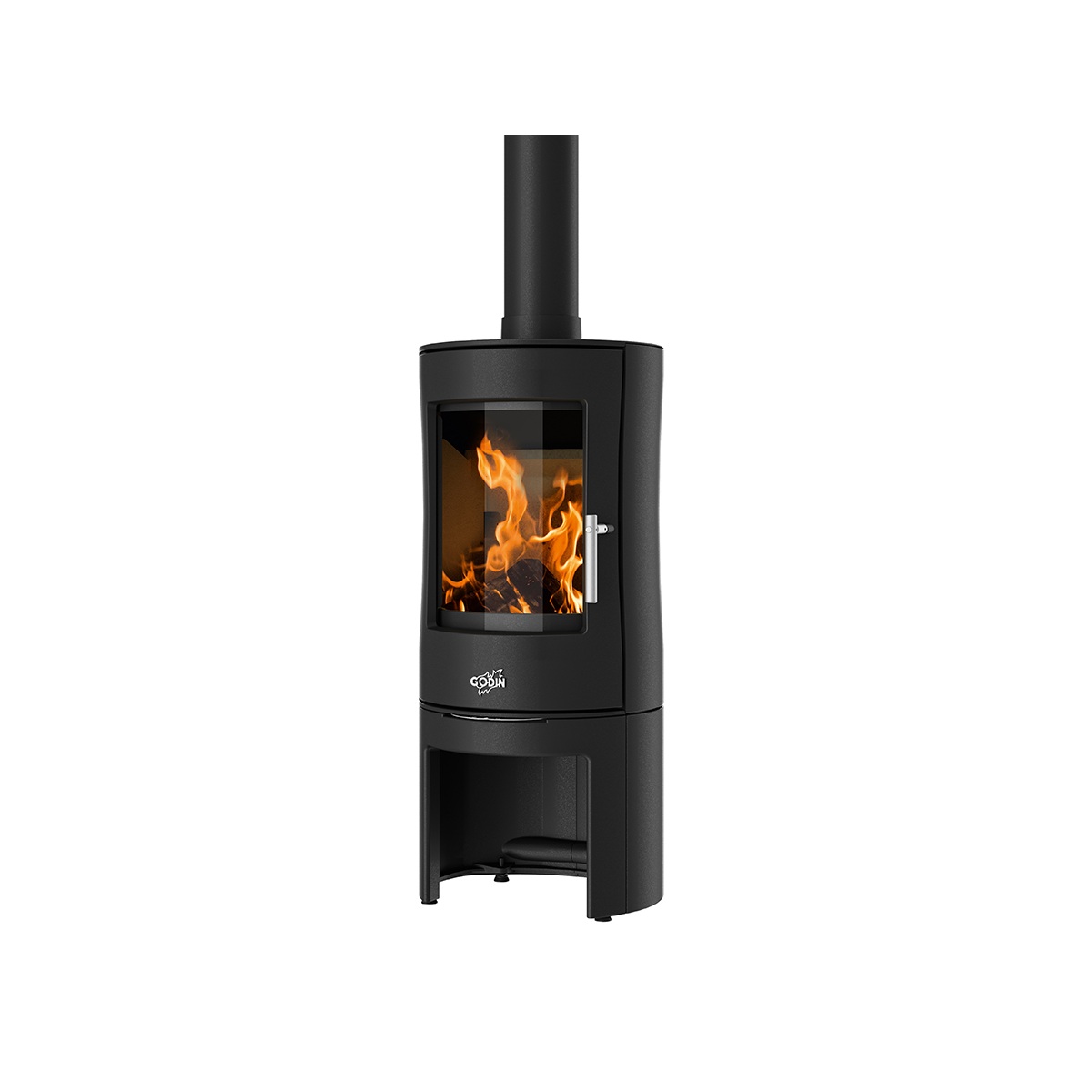 388154ANTH - GODIN - Poêle à bois 8kw noir mirande 2