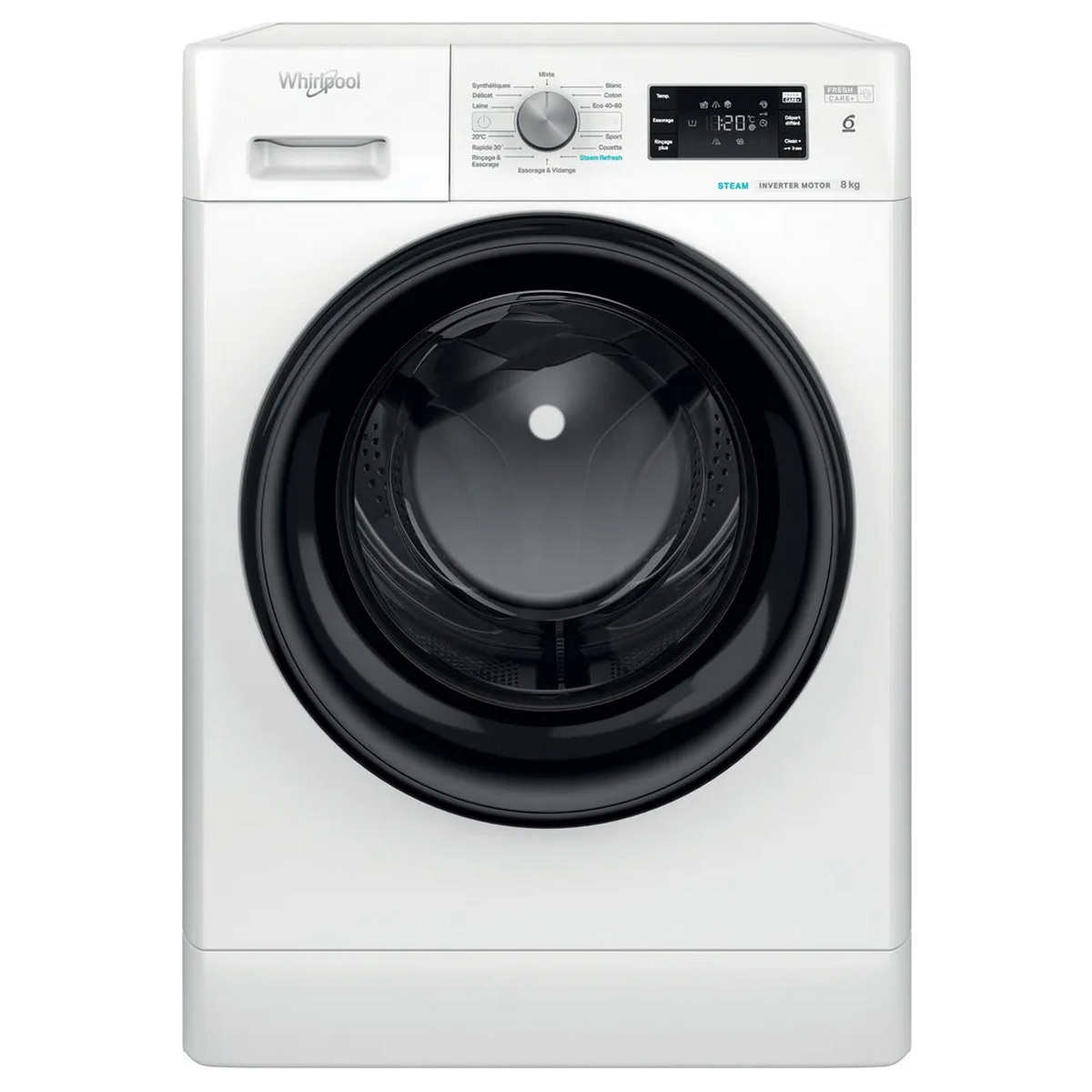 FFS827BFR - WHIRLPOOL - Lave-linge frontal 8kg 1200 tours/min freshcare+