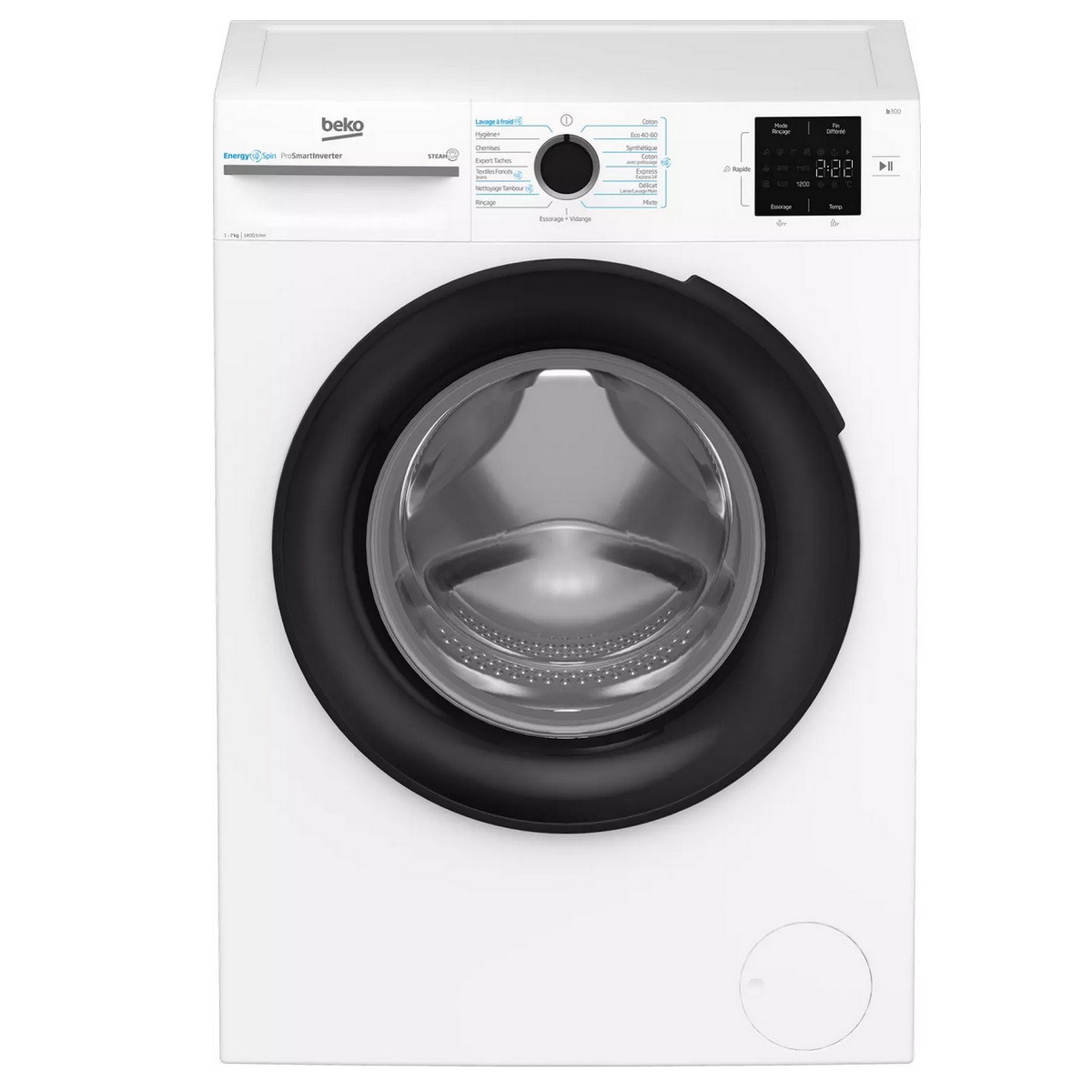 BM3WFU47411B - BEKO - Lave-linge frontal 7kg 1400 trs/min blanc b300