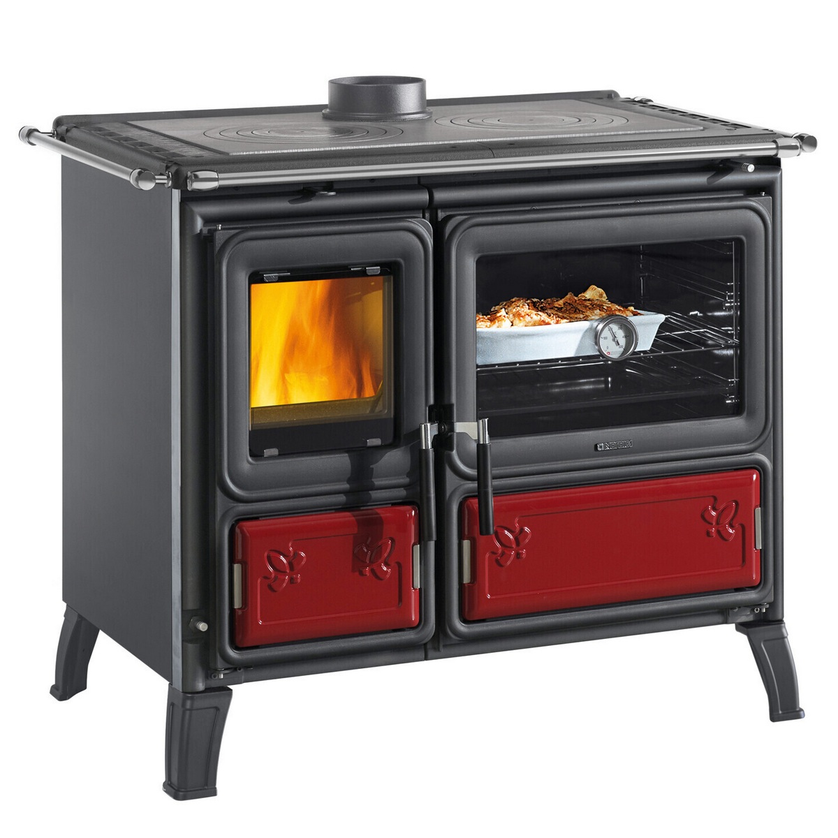 MILLY.16BORDEAUX - NORDICA EXTRAFLAME - Cuisinière à bois 8.7 kw bordeaux