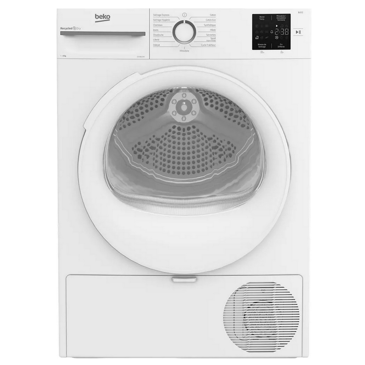 D3H18D01W - BEKO - Sèche-linge pompe à chaleur 60cm 8kg blanc b300