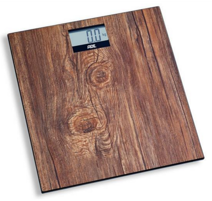 ade Pèse-personne électronique 180kg/100g verre/bois ade