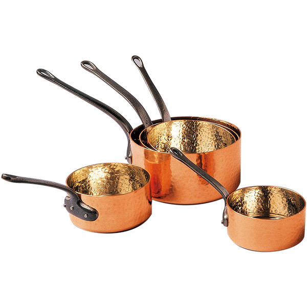 baumalu Lot de 5 casseroles cuivre martelé et étamé baumalu
