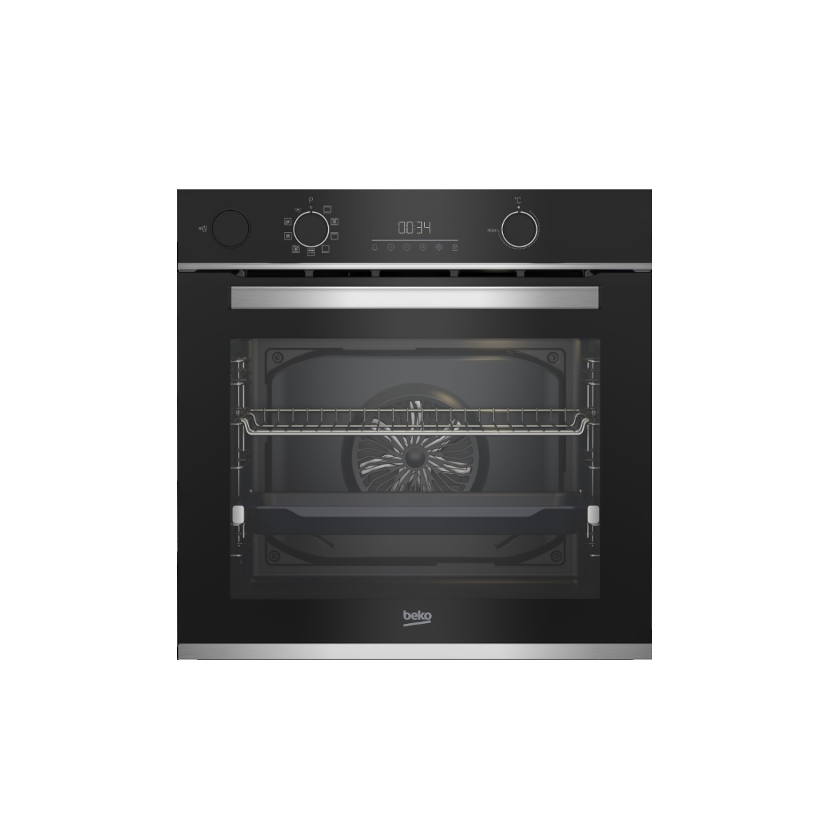 beko Four encastrable multifonction 60cm à pyrolyse inox beko