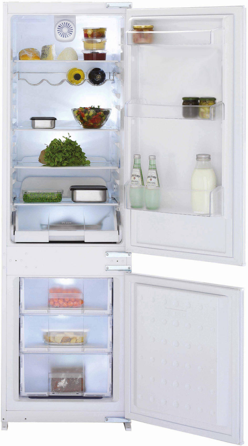 beko Réfrigérateur combiné intégrable à glissière 238l a+ semi nofrost beko