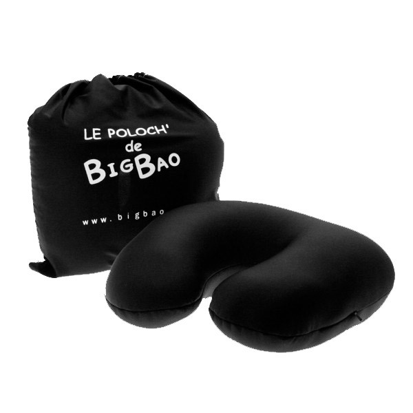 bigbao Coussin + cale-nuque hyper-moelleux 2en1 30x18cm noir bigbao