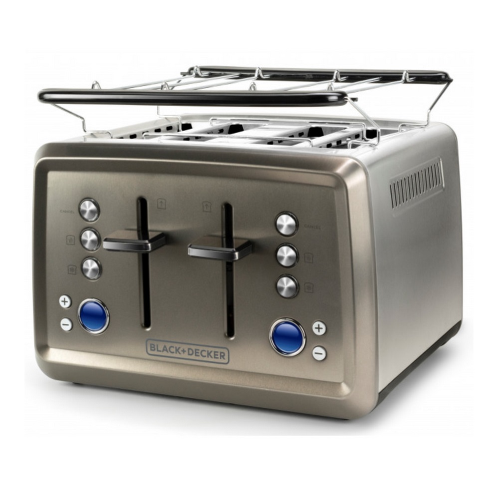 black+decker Grille-pains 4 fentes 1960w inox black+decker