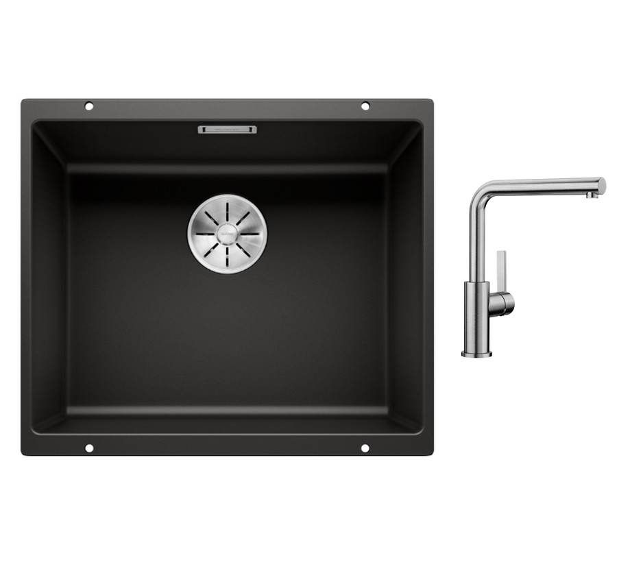 blanco Pack évier silgranit + mitigeur inox brossé blanco