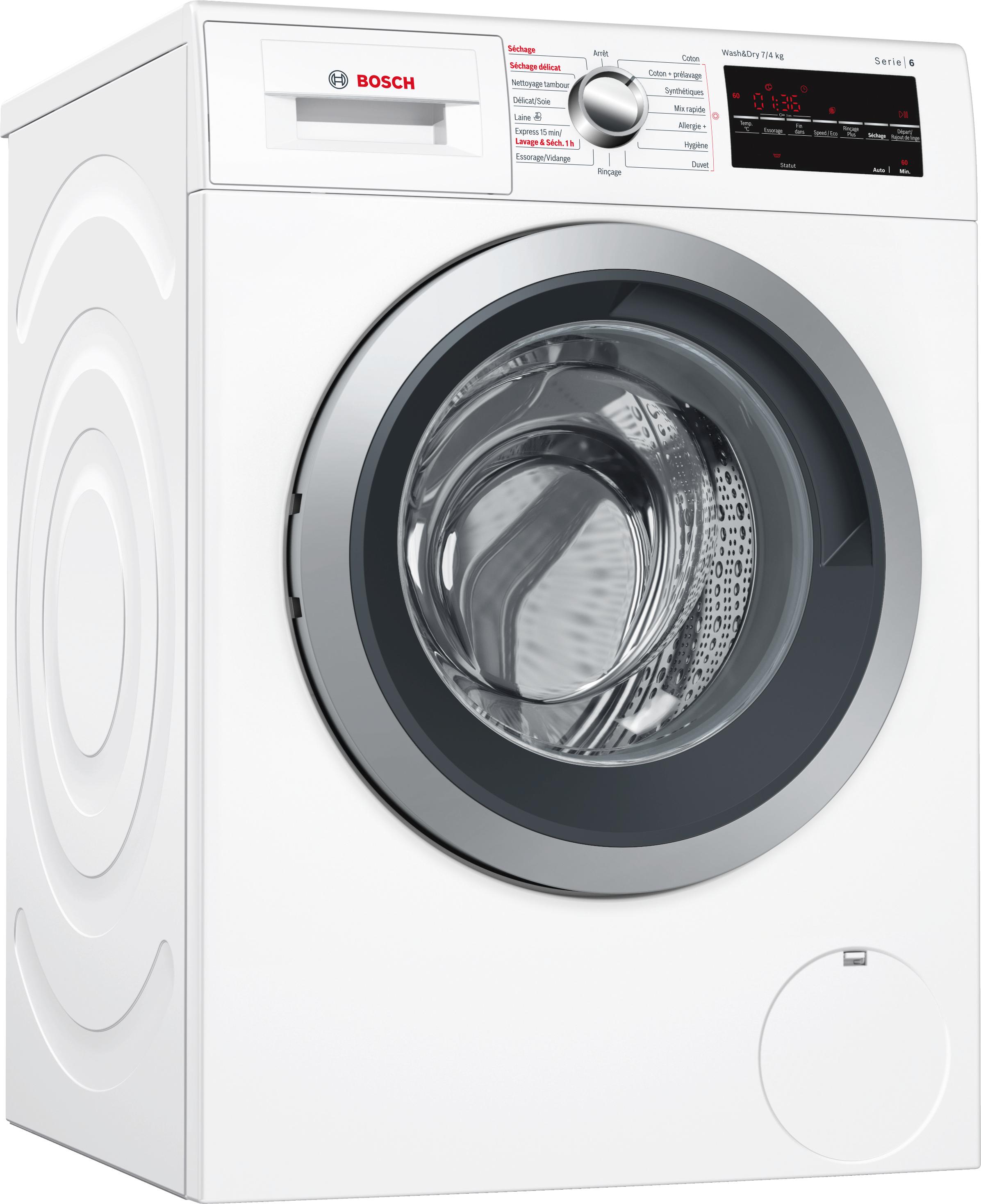 bosch Lave-linge séchant 60cm 7kg 1500t a blanc bosch