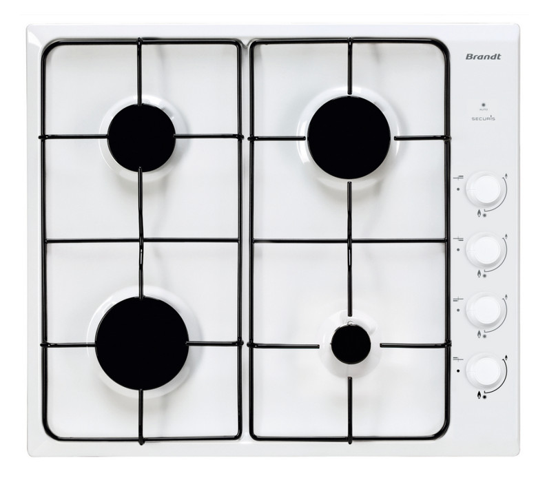 brandt Table de cuisson à gaz 60cm 4 feux blanc brandt