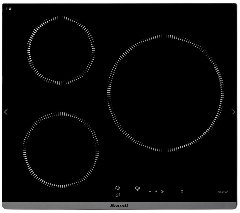 brandt Table de cuisson à induction 60cm 3 feux 7200w noir brandt