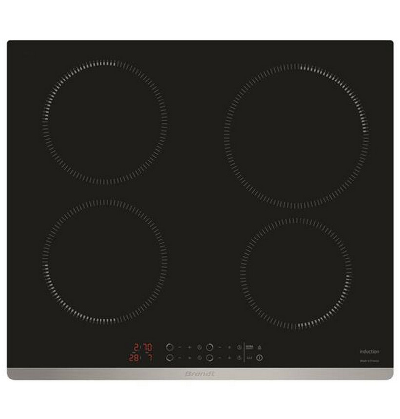 brandt Table de cuisson induction 60cm 4 feux 7400w noir brandt