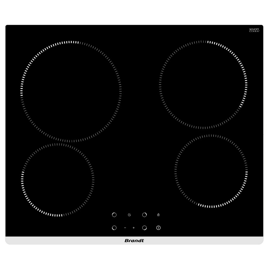 brandt Table de cuisson vitrocéramique 60cm 4 feux 6300w noir brandt