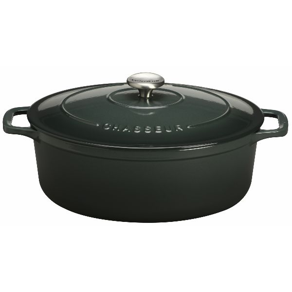 chasseur Cocotte ovale en fonte 29cm vert mélèze chasseur