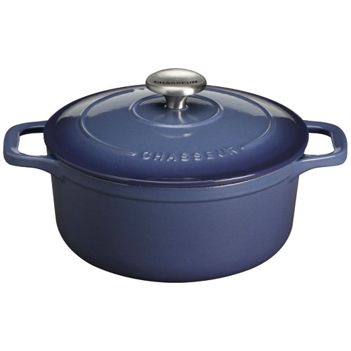 chasseur Cocotte ronde en fonte émaillée 28cm bleu chasseur