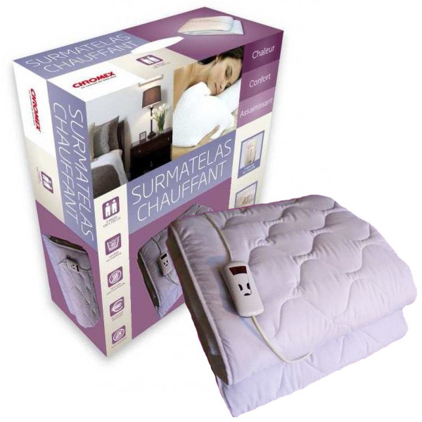 chromex confort Surmatelas chauffant 2 places 140x160cm blanc chromex confort