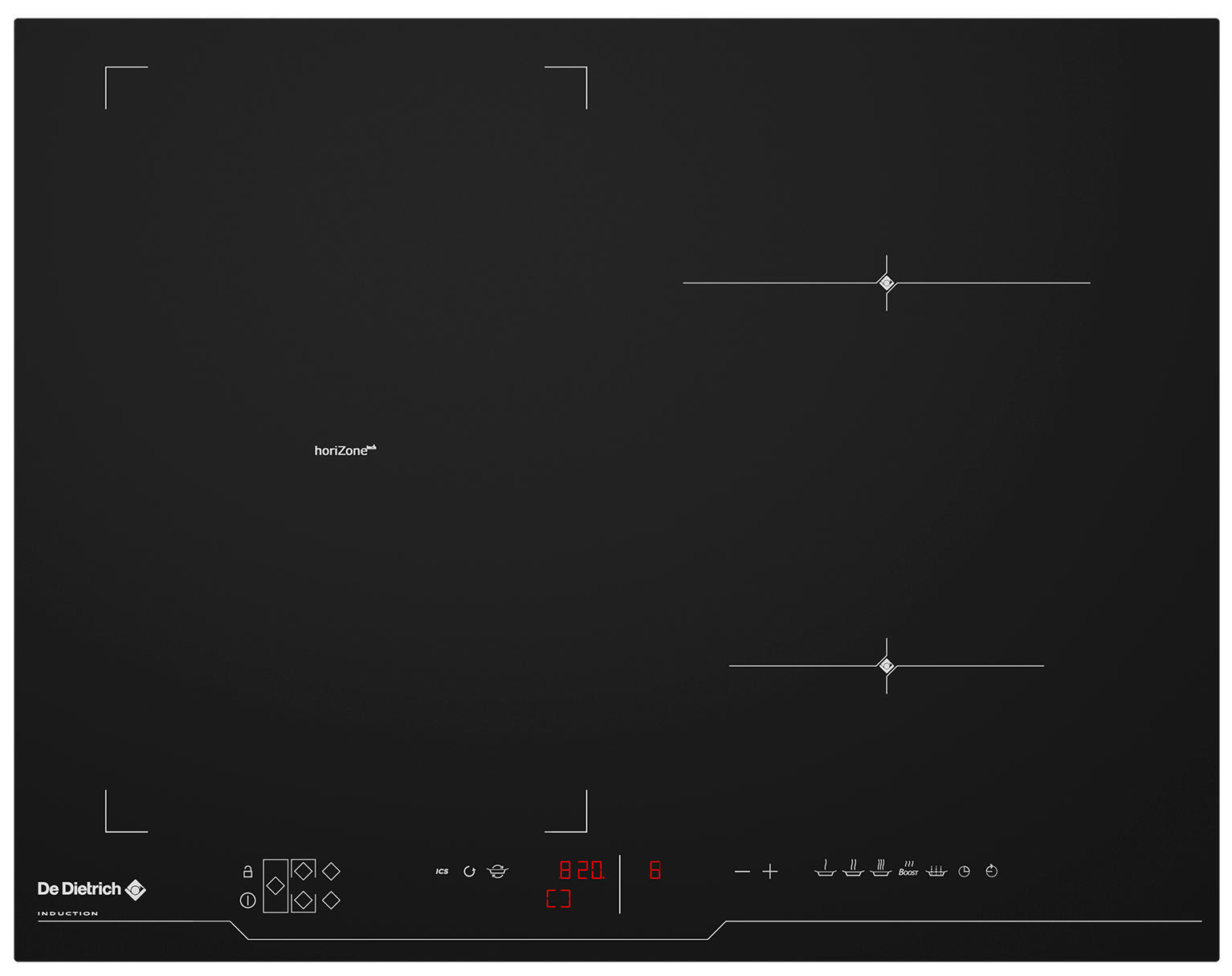 de dietrich Table de cuisson induction 65cm 4 feux 7400w noir de dietrich