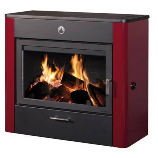 deville Poêle à bois 14kw rouge deville