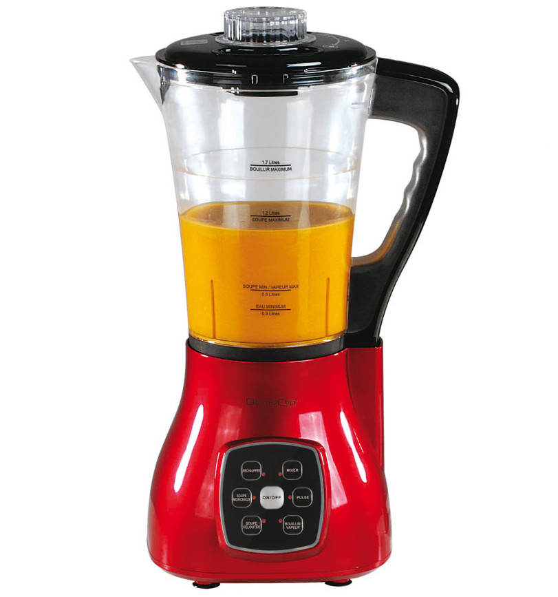 domoclip Blender chauffant multifonction 1.7l 800w rouge domoclip