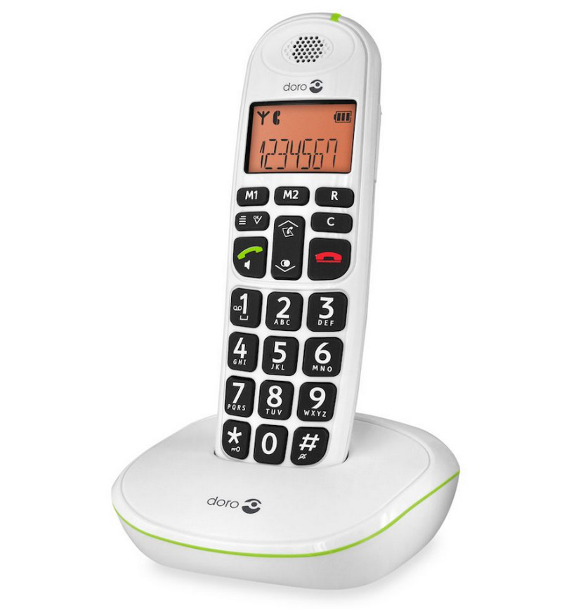 doro Téléphone sans fil dect blanc sans répondeur doro