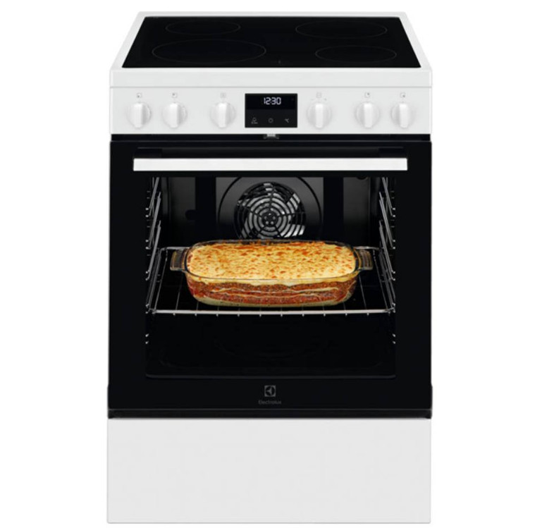 electrolux Cuisinière vitrocéramique 73l 4 feux blanc electrolux